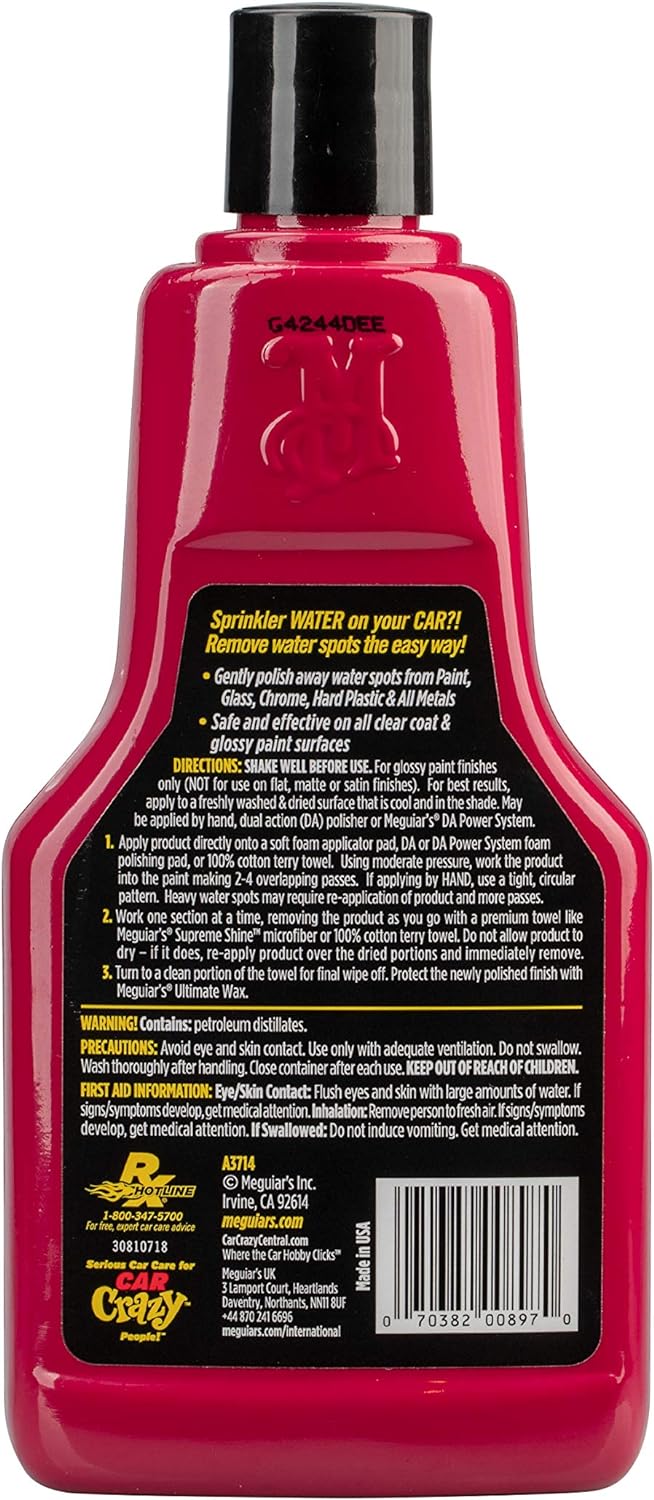 Meguiar's Water Spot Remover, Water Stain Remover and Polish,16 Oz