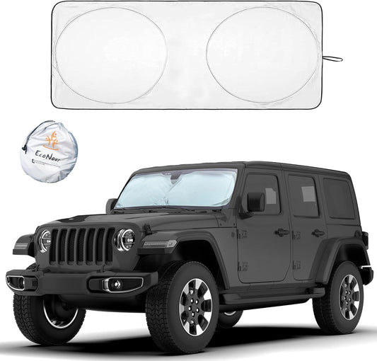 EcoNour Jeep Windshield Sun Shade, Foldable UV Sun Shield, Jeep Accessories