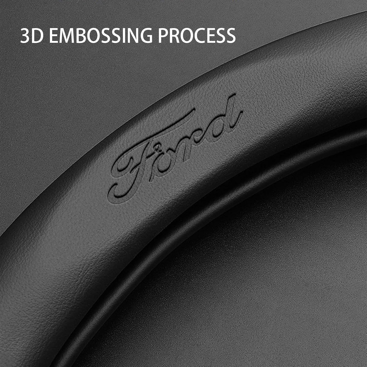 for Ford Steering Wheel Cover, Nappa Leather&Carbon Fiber Texture Steering Wheel Cover, 14.5-15 Inch Compatible with Ford F150 F250 F350 Ranger Escape Bronco Fusion Accessories