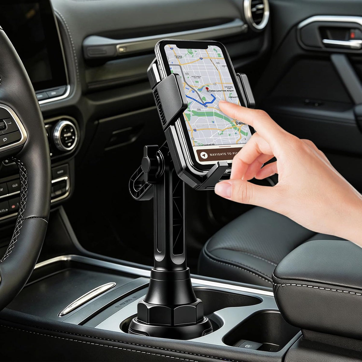 Cup Phone Holders for Your Car,Car Cup Phone Holder, Rotatable & Adjustable Long Neck Car Cup Holder Phone Mount, Auto Interior Smartphone Expander Mount Accessories for Most Vehicles