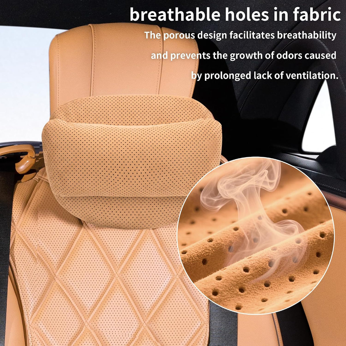 2 Pack Car Neck Pillow, Soft Car Headrest Pillow for Neck Support