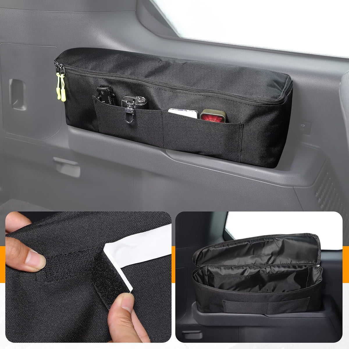 Car Trunk Storage Organizer Bag Compatible with Toyota Land Cruiser Prado 250 J250 LC250 2024 2025,Rear Trunk Pockets Storage Organizer Oxford Cloth Storage Bag Space Saving (Left Side)