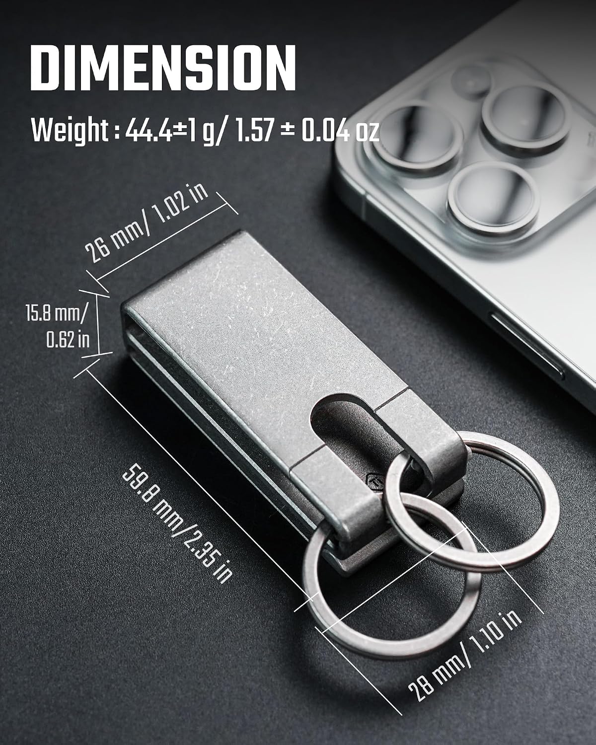 MecArmy CH25/CH26 Titanium Belt Keychain Clip, One-Piece EDC Key Holder, Quick-Access Key Organizer for MOLLE & Belt Loops