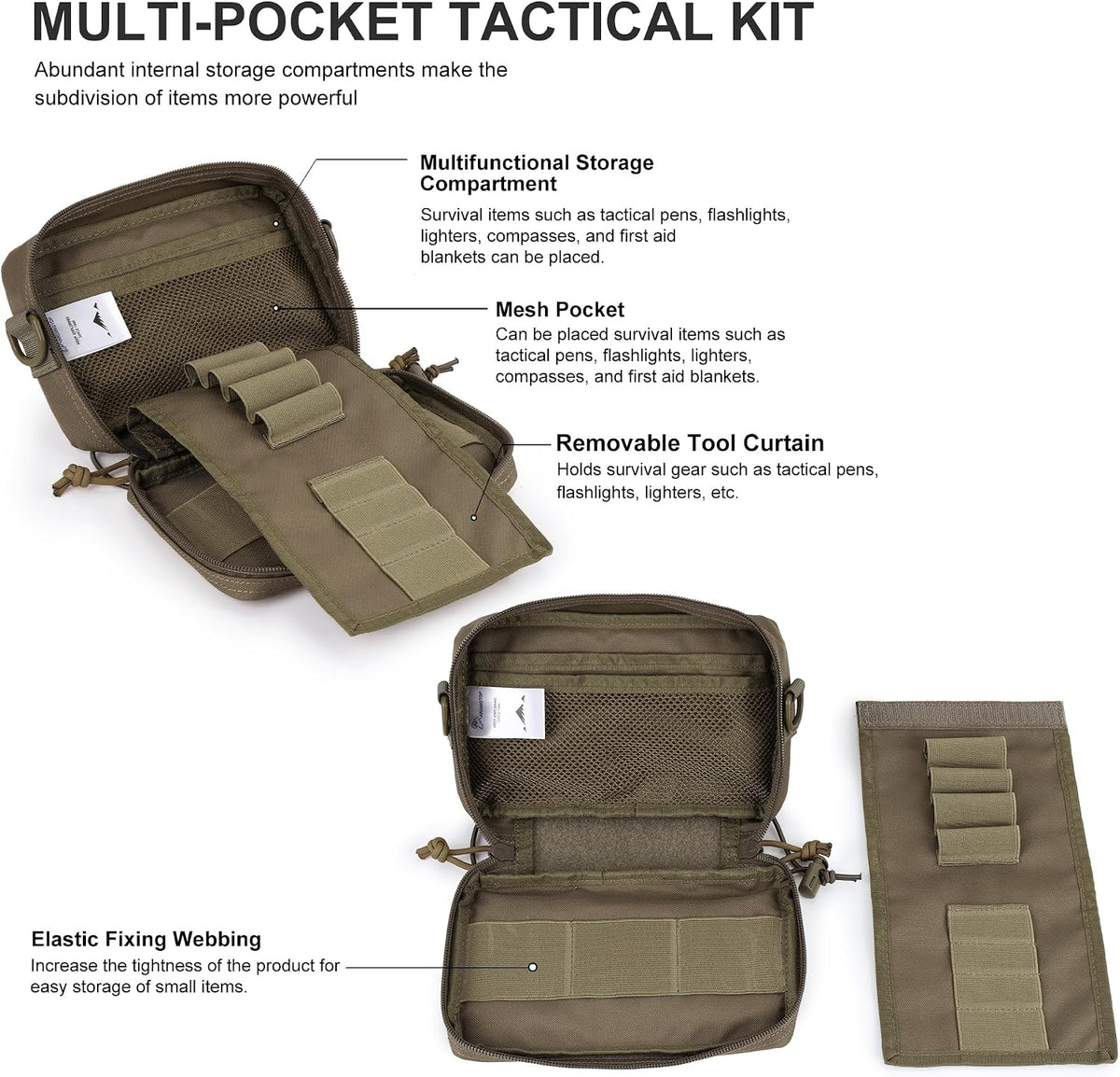 Mardingtop 600D/Cordura Tactical Molle Utility Pouch, Small Military Admin EDC Tool Organizer Bag