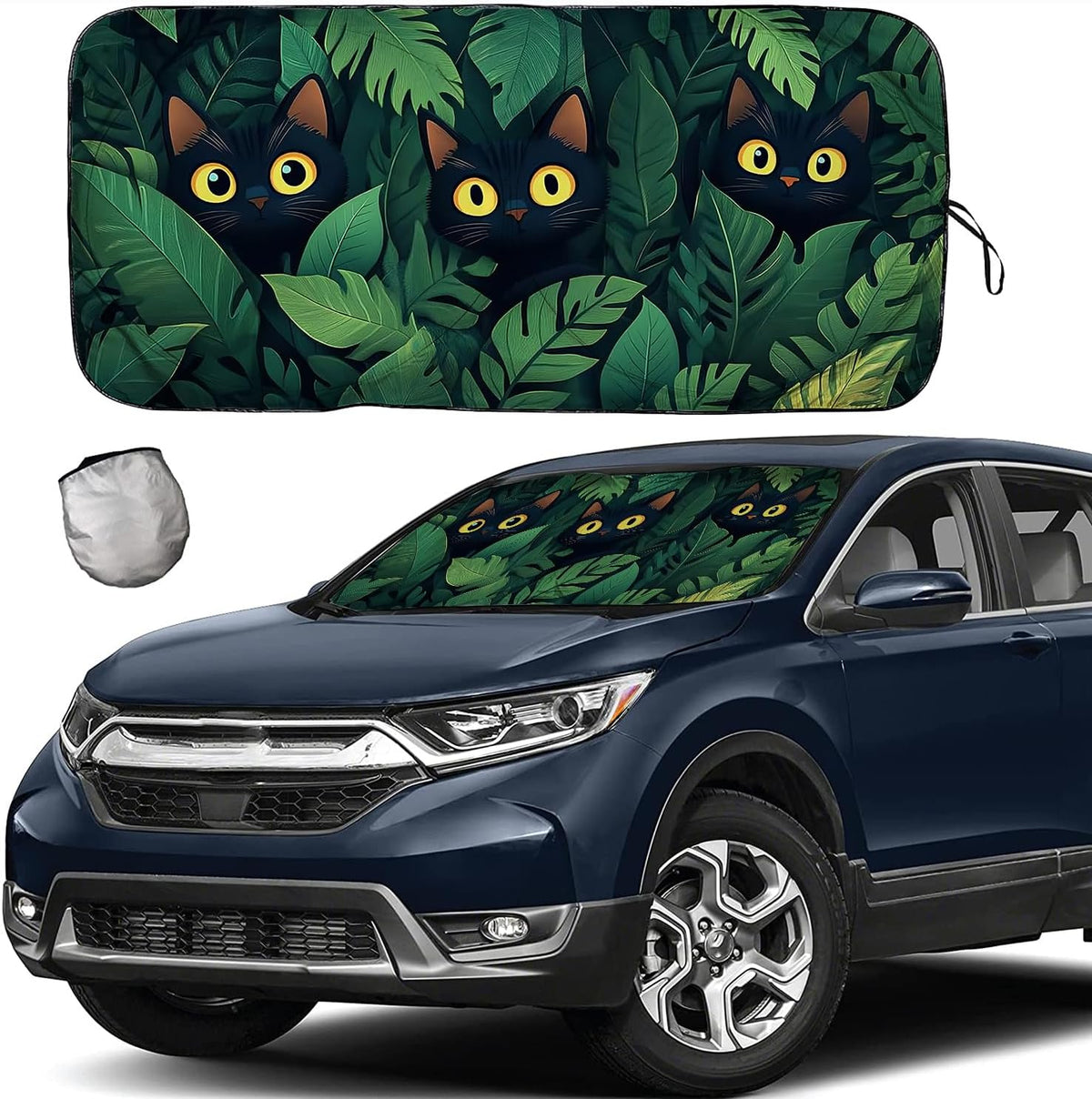 [2026 Upgrade] TDCQQGQQ Van Gogh Starry Sky Windshield Sun Shades, Car Sun Shade for Front Window for Car SUV Truck, Protect The Vehicle from High Temperature Damage and Uv Reflection,63 L x 33.5" W