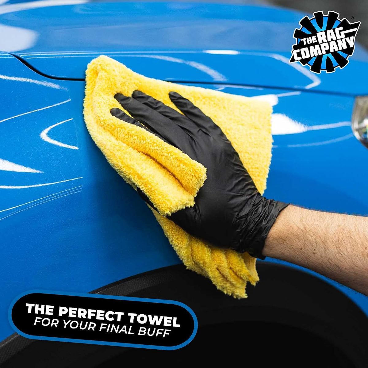The Rag Company Eagle Edgeless 500 Detailing Towel, 16x16 in, 4-Pack