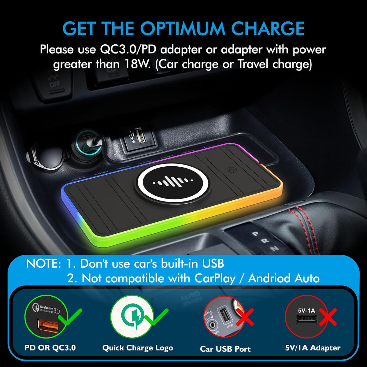 Magnetic Wireless Charger for iPhone 17/16/15/14/13/12 Series, Fast Wireless Charging Pad with Extension Cable, Portable Mag Safe Compatible Charger for Car, Desk & Travel, USB Magnetic Phone Charger