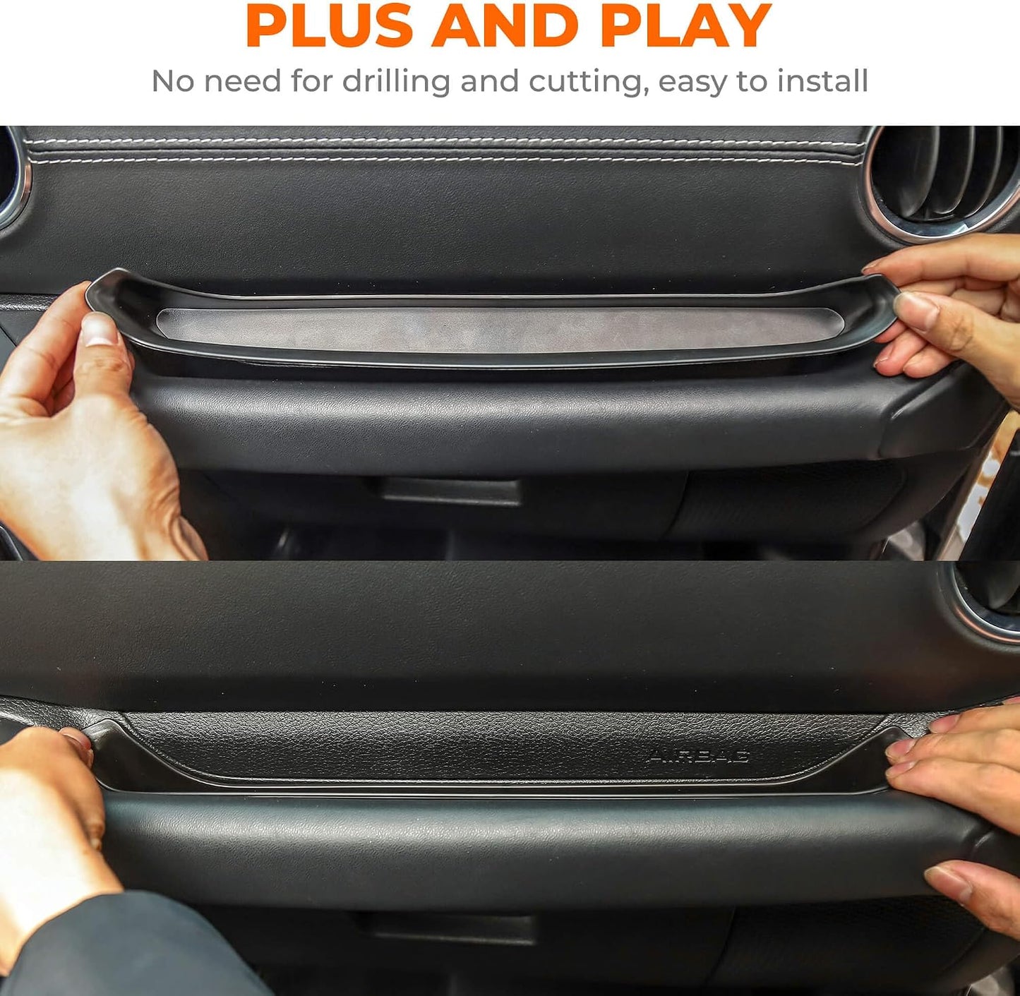 Savadicar JL GrabTray Passenger Storage Tray Organizer Grab Handle Accessory Box for 2018-2023 Jeep Wrangler JL JLU & Jeep Gladiator JT, Interior Accessories, Black