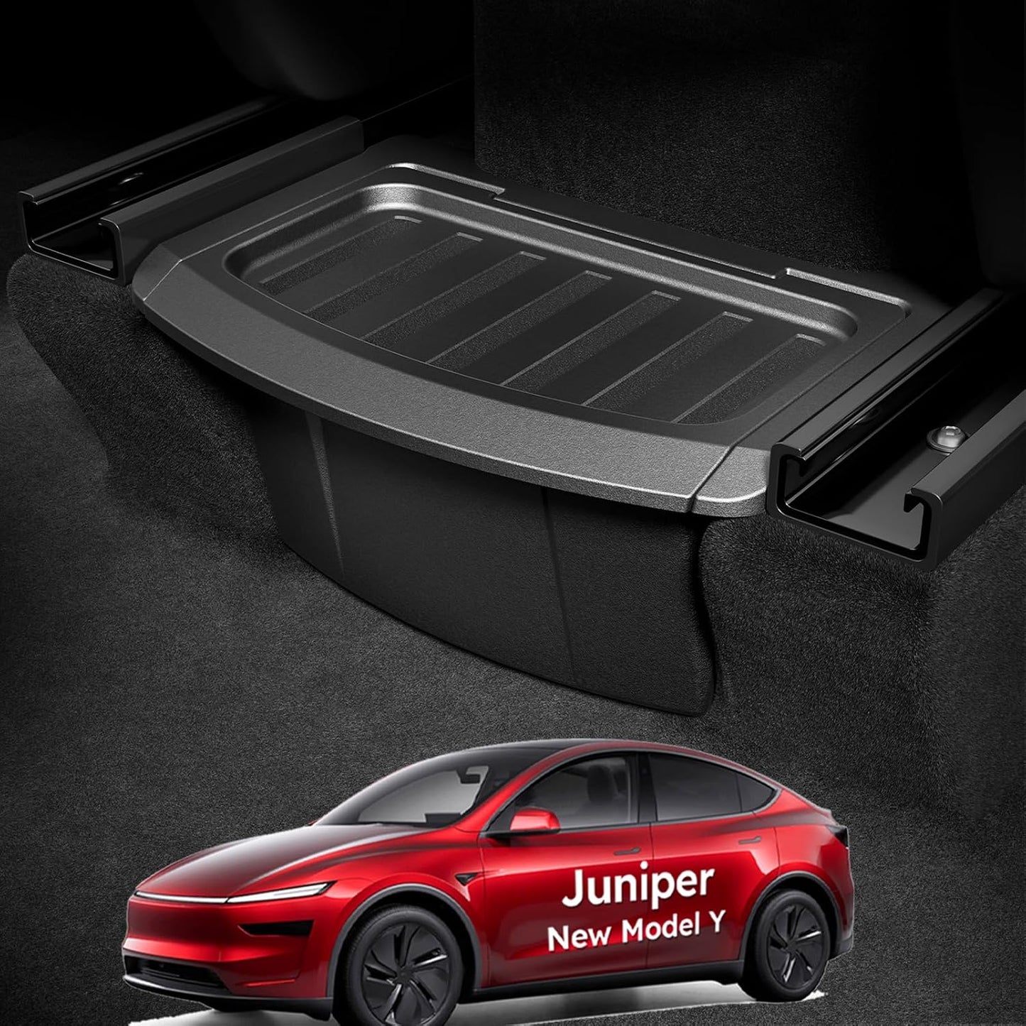 Wigoo Upgrade Tesla Model Y Accessories Rear Center Console Organizer [Partitioned Storage & Stable Installation] Backseat Storage Box for Tesla Model Y 2020~2025 (Not Fit Model Y Juniper)
