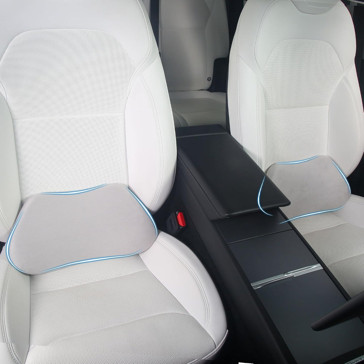 Lumbar Support Pillow for Car Lower Back Cushion, Gray, 2 Packs