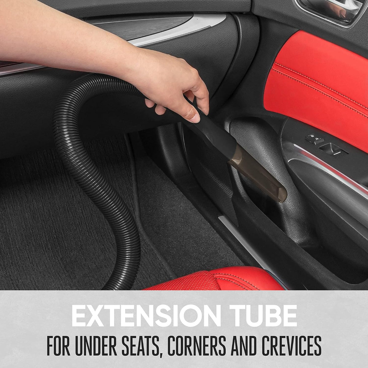 Motor Trend Lightweight & Portable Handheld Car Vacuum Cleaner Interior Cleaning Wet or Dry Mess Includes 3 Accessories + Filter & Carrying Bag Powerful Suction 15 Ft Extra Long Cord