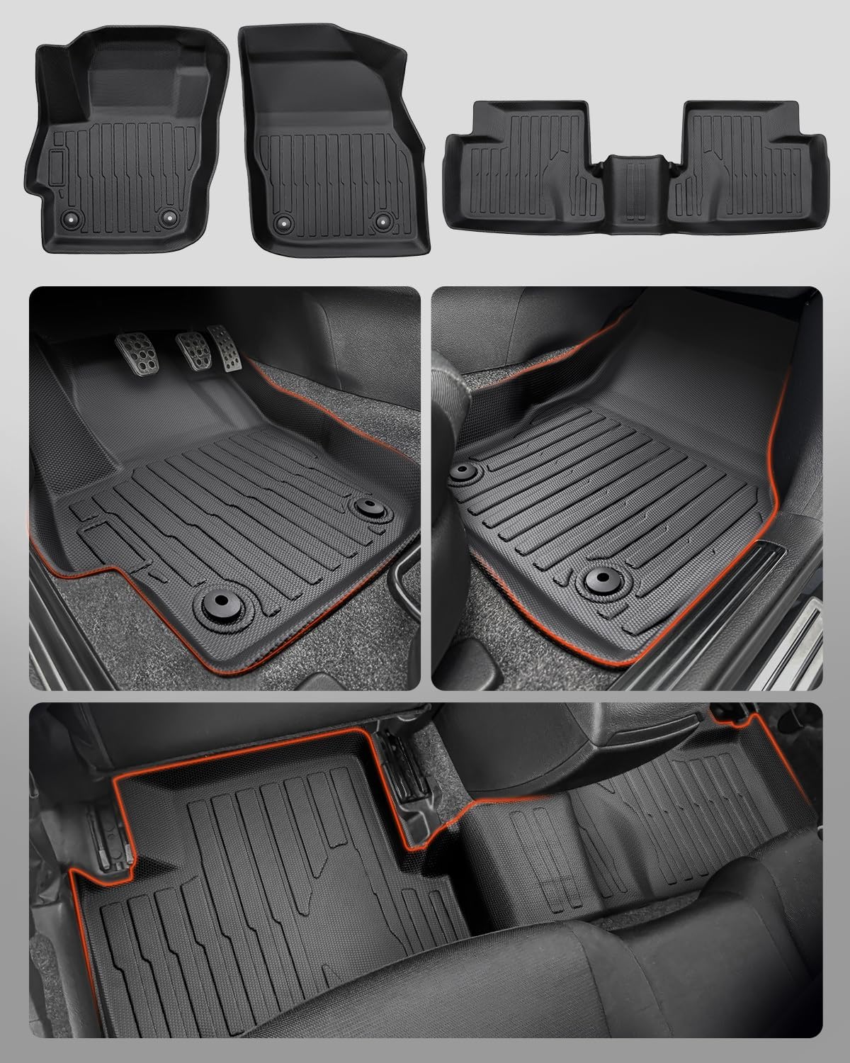 Floor Mats for Mazda 3 Hatchback Sedan 2010-2013,3 Pcs Car Mats