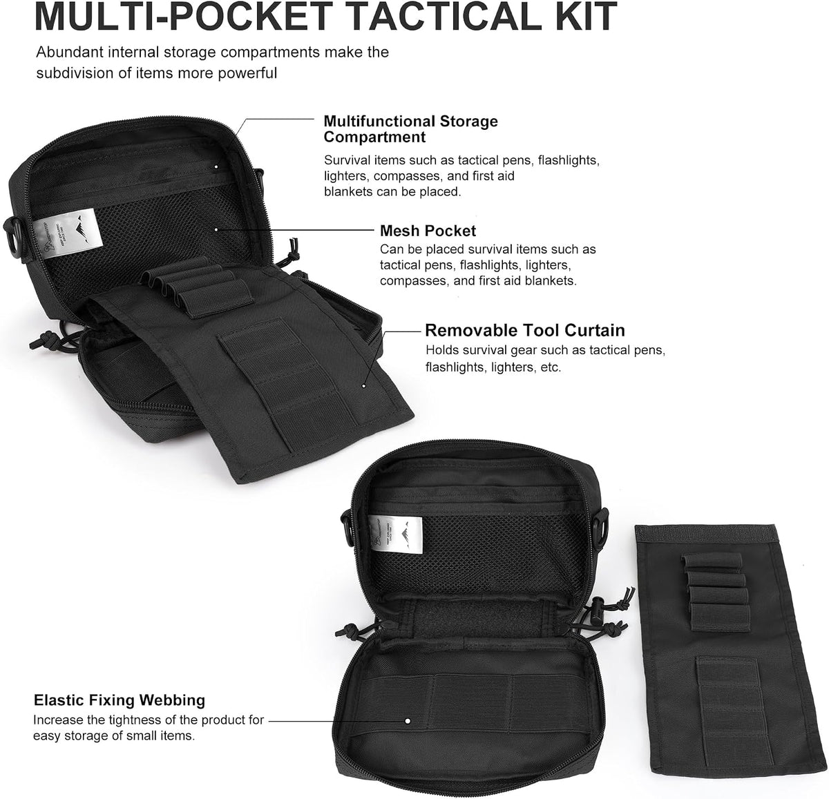 Mardingtop 600D/Cordura Tactical Molle Utility Pouch, Small Military Admin EDC Tool Organizer Bag
