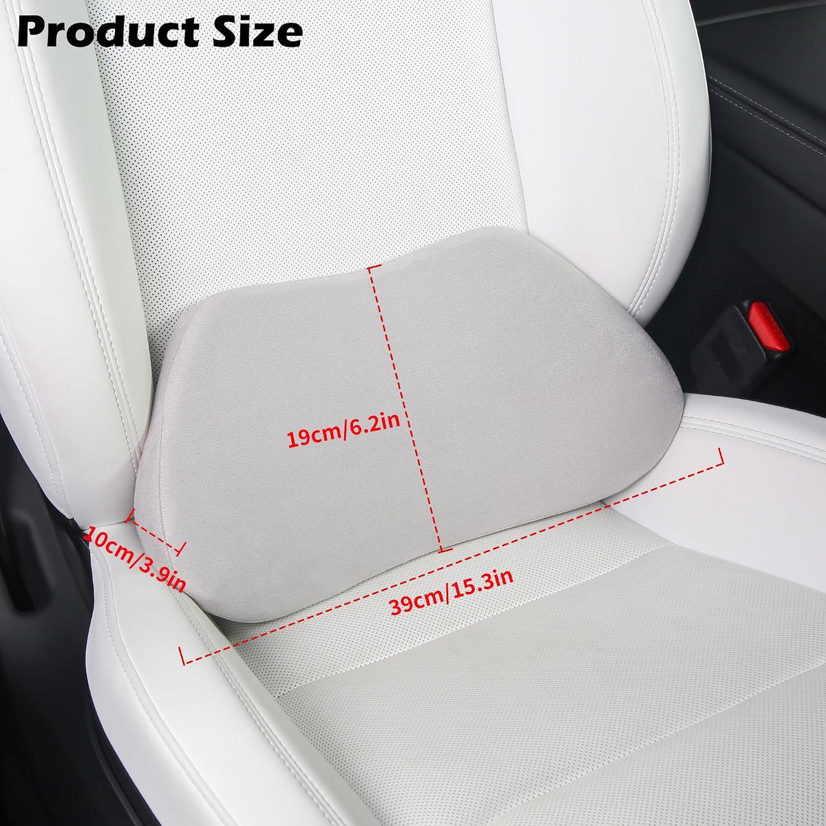 Lumbar Support Pillow for Car Lower Back Cushion, Gray, 2 Packs
