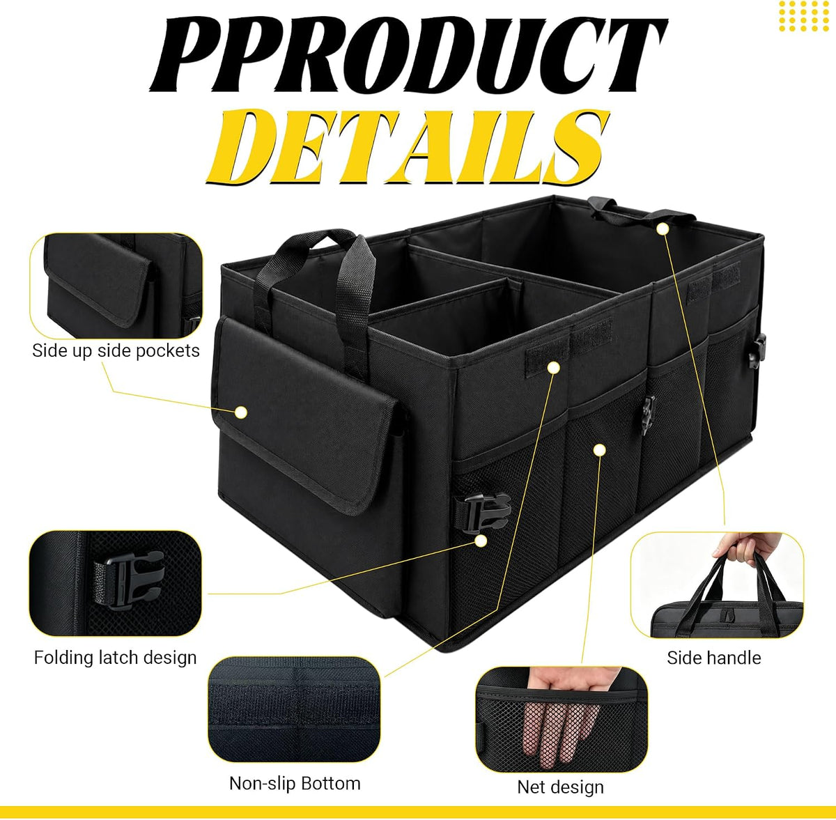 Trunk Organizer, Large Foldable Car Organizer for SUV, Jeep, Sedan