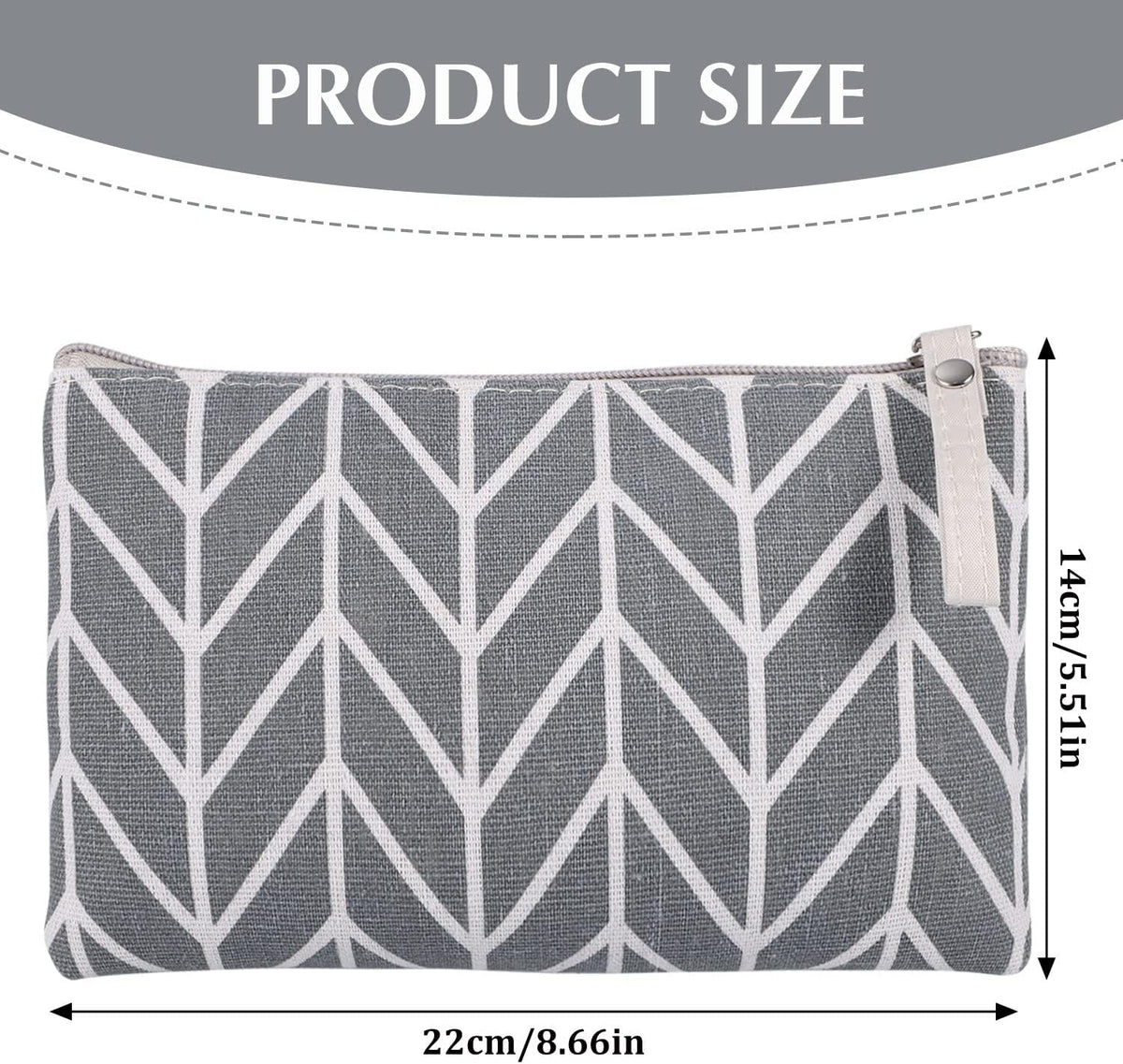 8 Pcs Canvas Cosmetic Bag, Multi-function Travel Makeup Bag Cosmetic Pouch with Zipper Travel Toiletry Bag Small Makeup Pouch Christmas Gifts Stocking Stuffers for Women