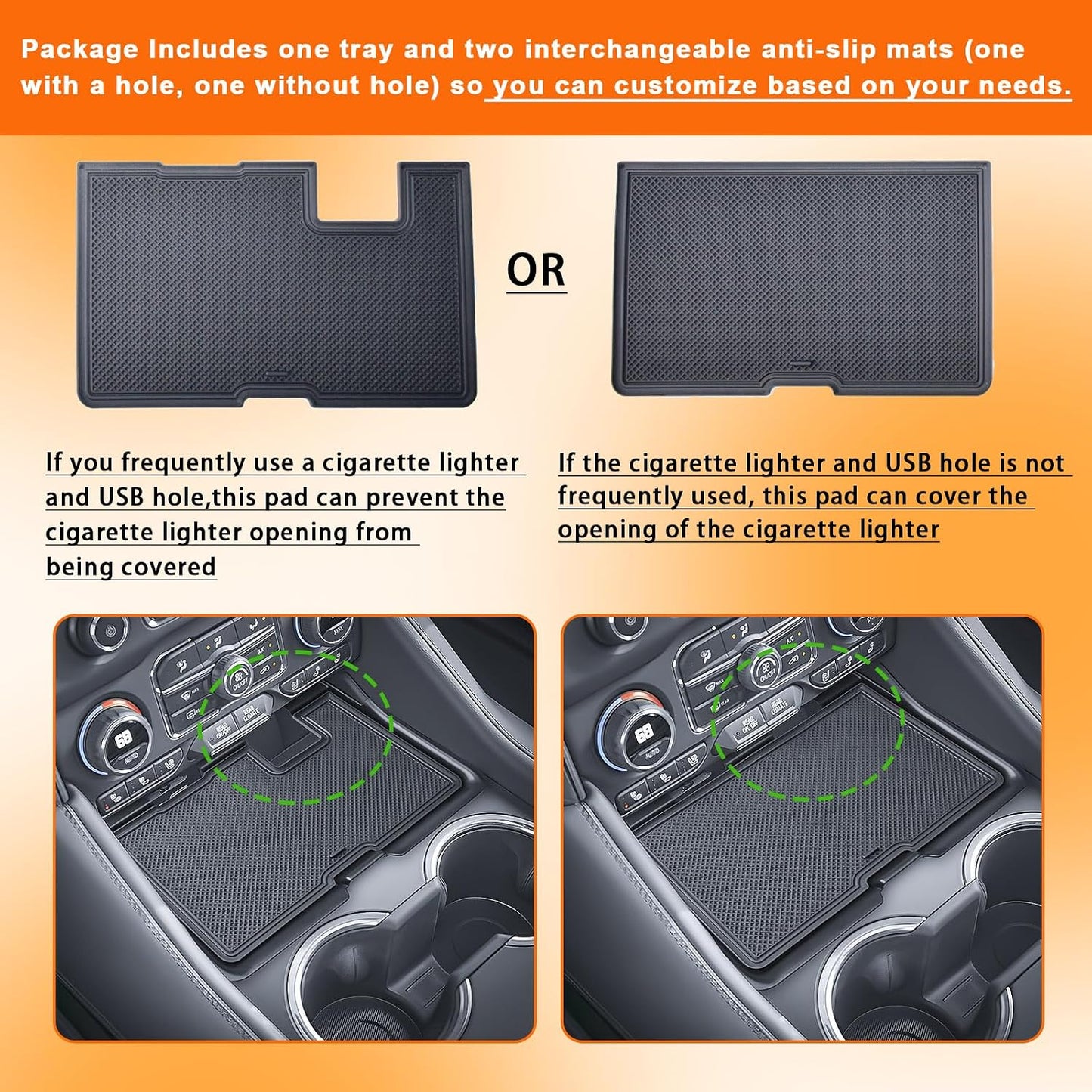 Center Console Tray for 2021-2024 Chevy Tahoe/Suburban/GMC Yukon | Hidden Compartment Cover Organizer, Extra Storage with USB Hole, Not for Yukon Denali/Ultimate, Not for 2025 Models