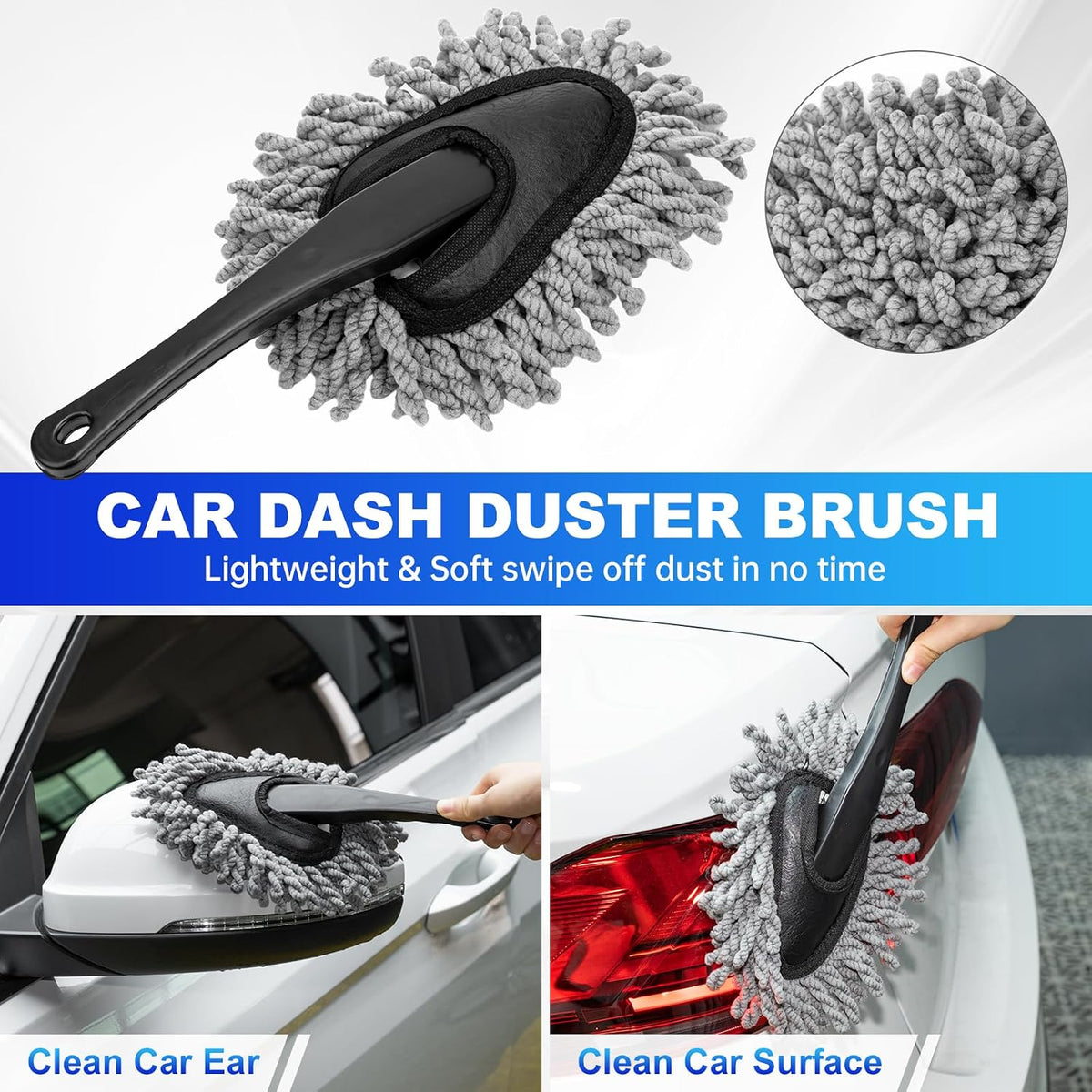 THINKWORK Windshield Cleaner Tool, Detailing Kit Interior with Brush Set
