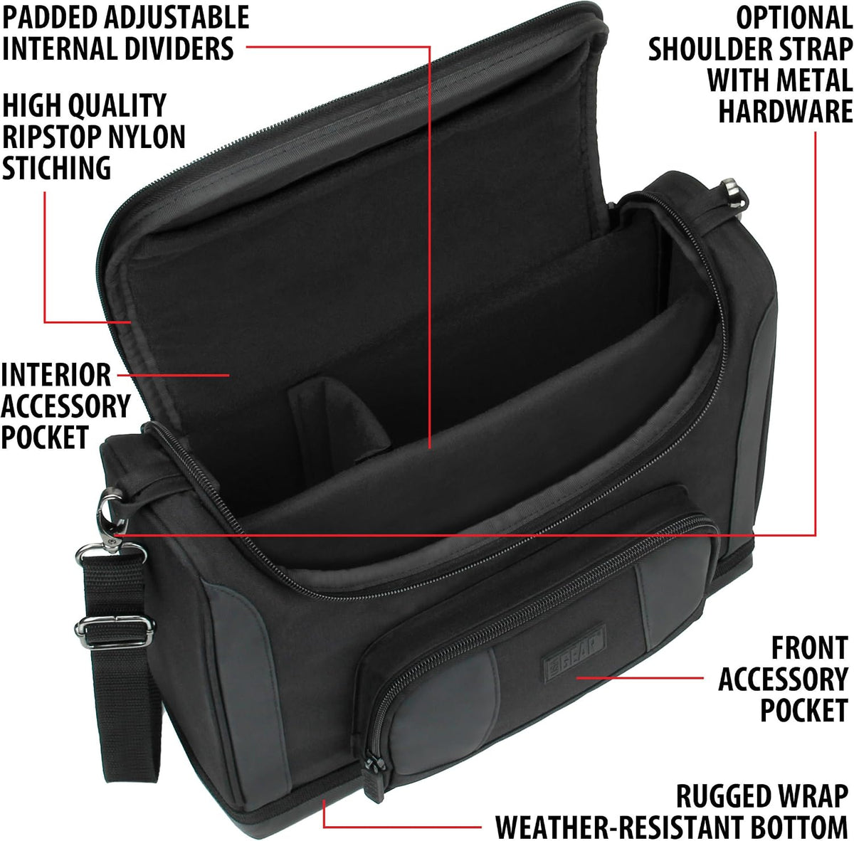 USA GEAR Car Jump Starter Case - Handheld Jump Box Carrying Case with Weather Resistant Exterior, Customizable Interior Fits NOCO Boost GB70, Boost GB150, X GBX45, WOLFBOX 4000a & More Car Starters