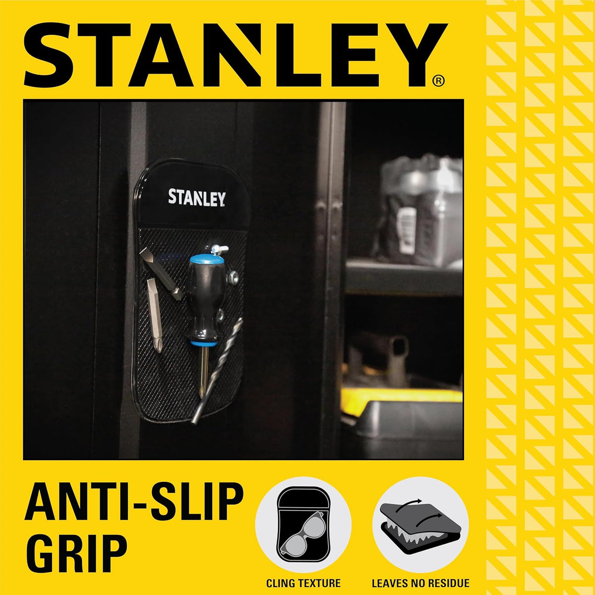 STANLEY 3.5" x 5.75" Extra‑Strong, Anti‑Slip Grip Dashboard Gel Pad, 4‑Pack