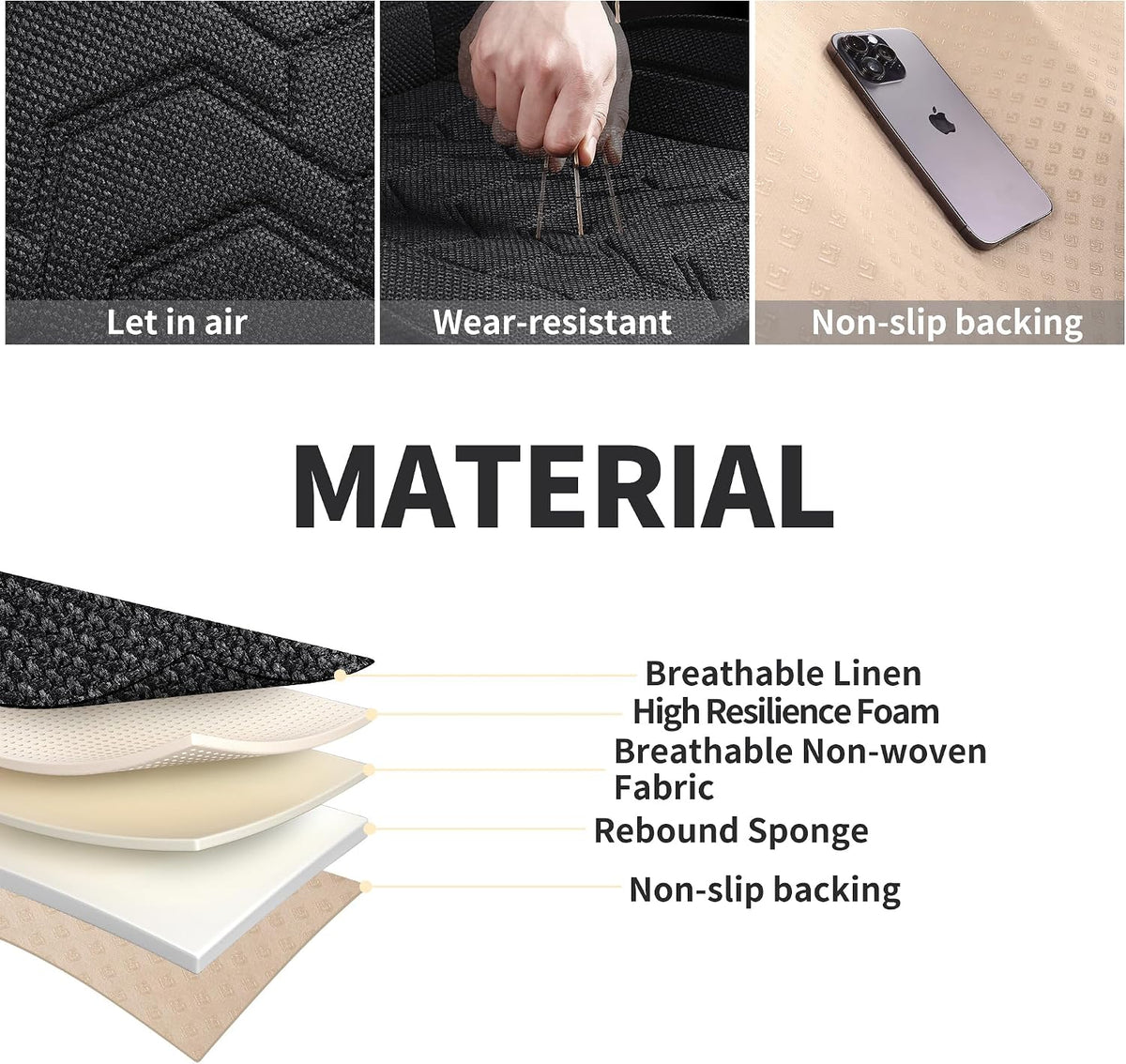 Linen Front Car Seat Covers Cloth Fabric Seat Protectors