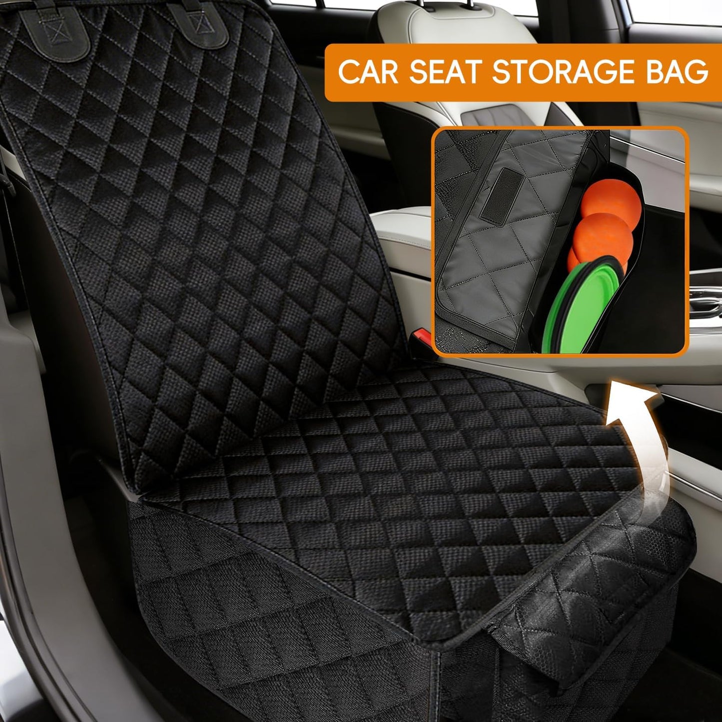 Dog Car Seat Cover for Front Seat, Waterproof & Scratch-Proof Pet Seat Protector, Nonslip Car Seat Cover for Dogs, Universal Fit for Cars, Trucks & SUVs, Standard Size