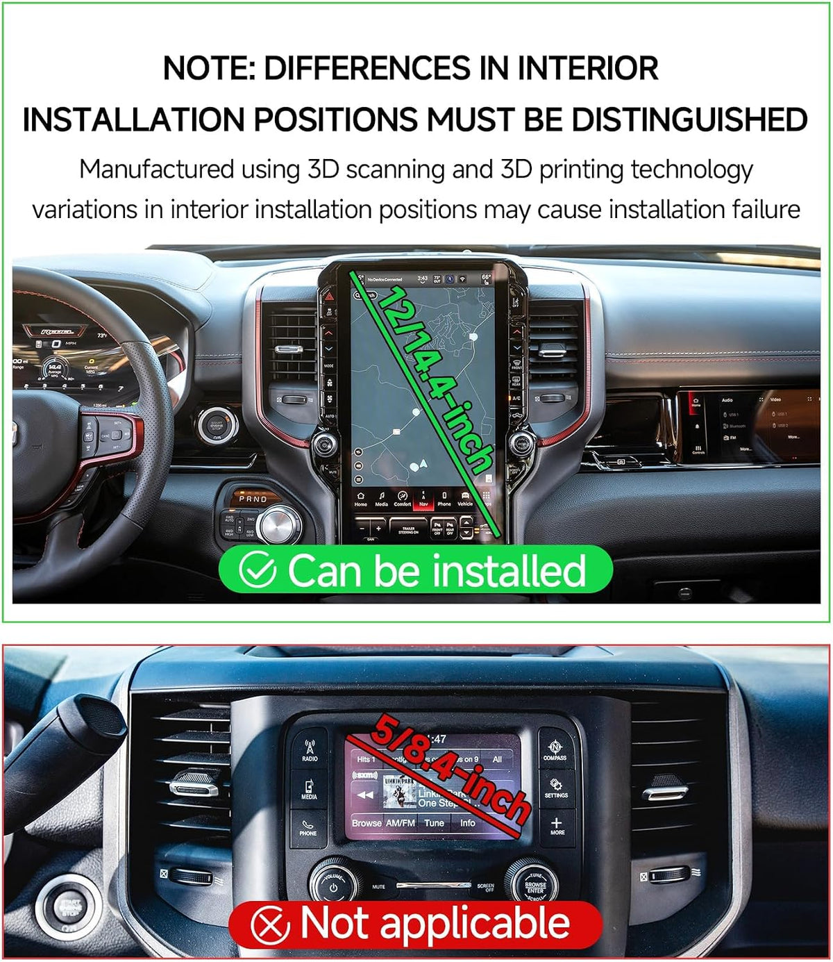 Qi2.2 25W Wireless Charger Car Phone Mount for Dodge Ram 1500 2019-2026