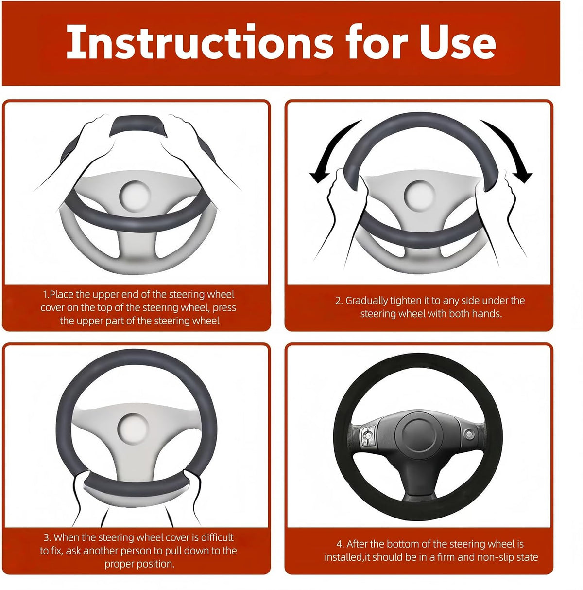 Heated Steering Wheel Cover – 12V Fast Heating PU Leather Car Wheel Warmer 260425