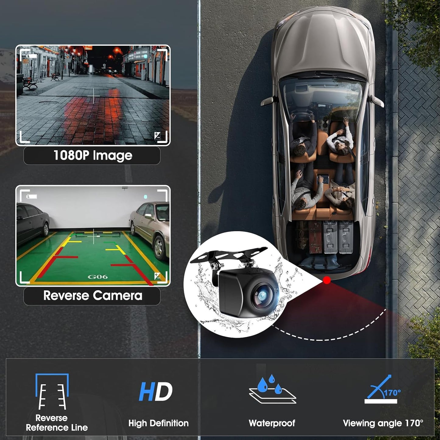 Wireless CarPlay Screen for Car, 7" HD Portable Stereo Touchscreen with Apple CarPlay & Android Auto, CarPlay Screen with Backup Camera, Mirror Link, Bluetooth, Navigation for All Vehicle