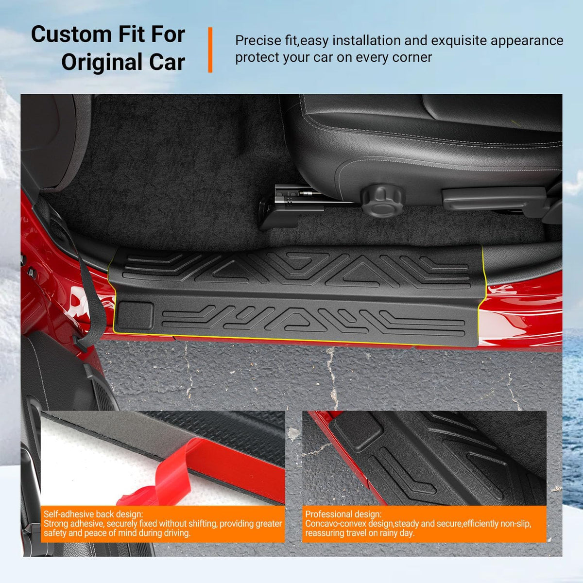 powoq Door Sill Protector Compatible with 2020-2026 Jeep Gladiator JT
