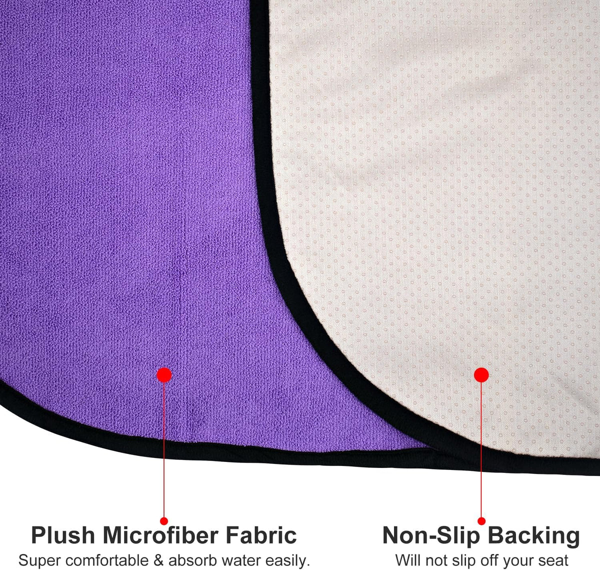 Waterproof Sweating Car Seat Cover for Post Gym Workout, Running, Swimming, Beach and Hiking, Universal Fit Non-Slip Bucket Seat Protector for Cars SUV Trucks, Machine Washable (Purple)