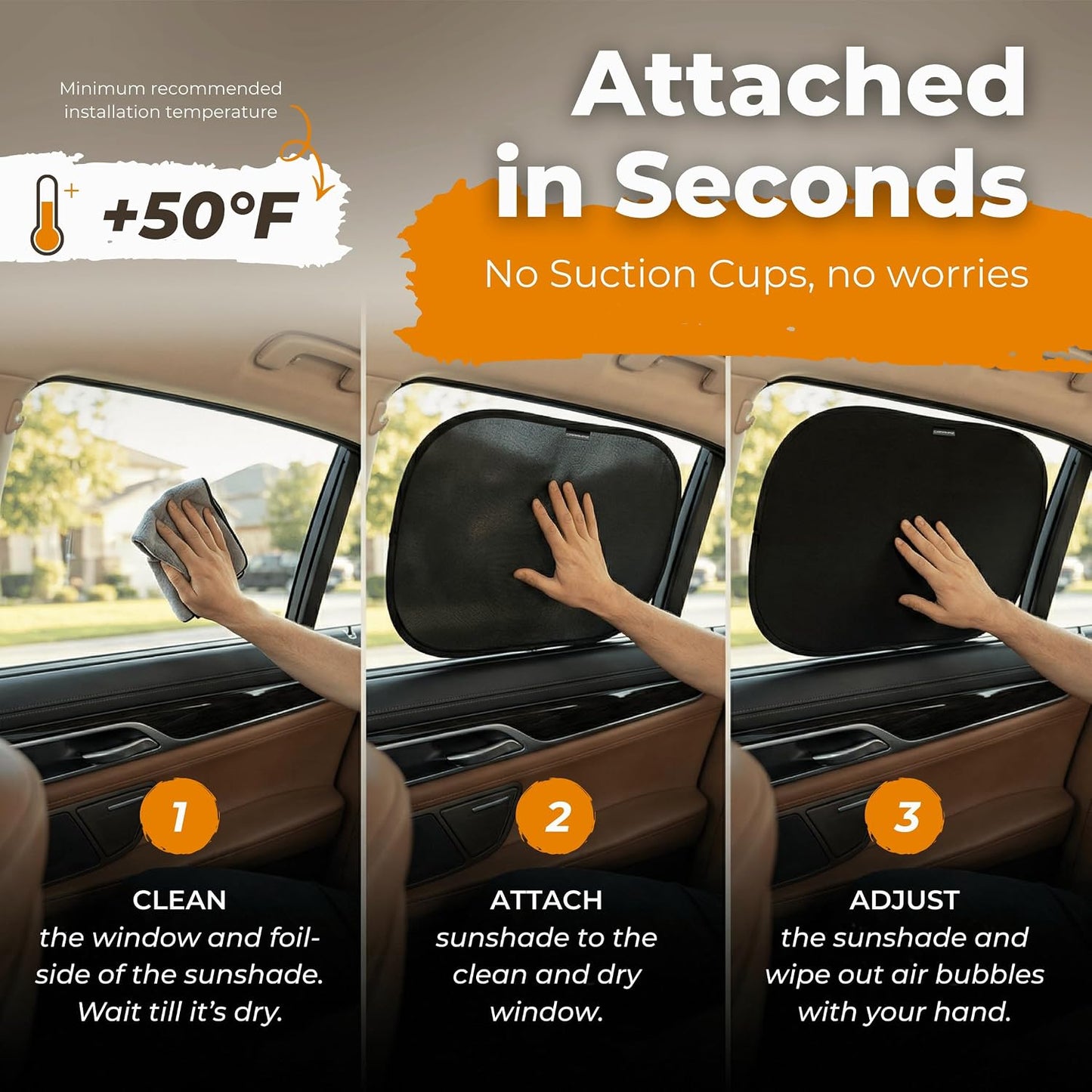 CARAMAZ Car Window Shade for Baby with Certified UV-Protection 2 Pack - 20"x12"
