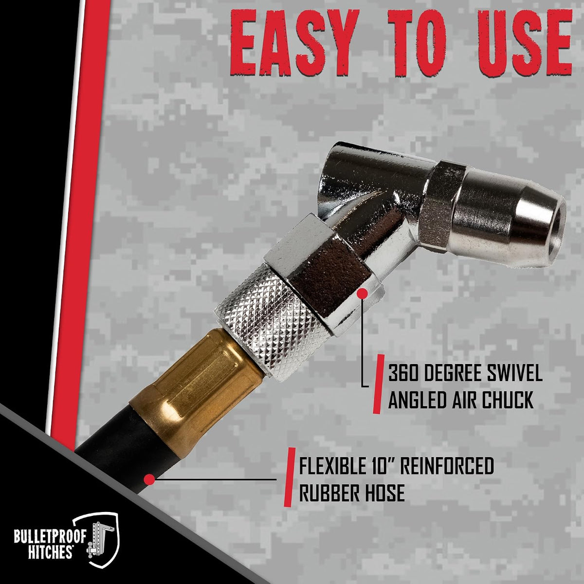Bulletproof Digital Tire Pressure Gauge 0-200 PSI, Heavy Duty with Reinforced Rubber Hose, LCD Display, Bleed Valve | AAA Batteries Included - for Trucks, RVs, ATVs, Trailers and More