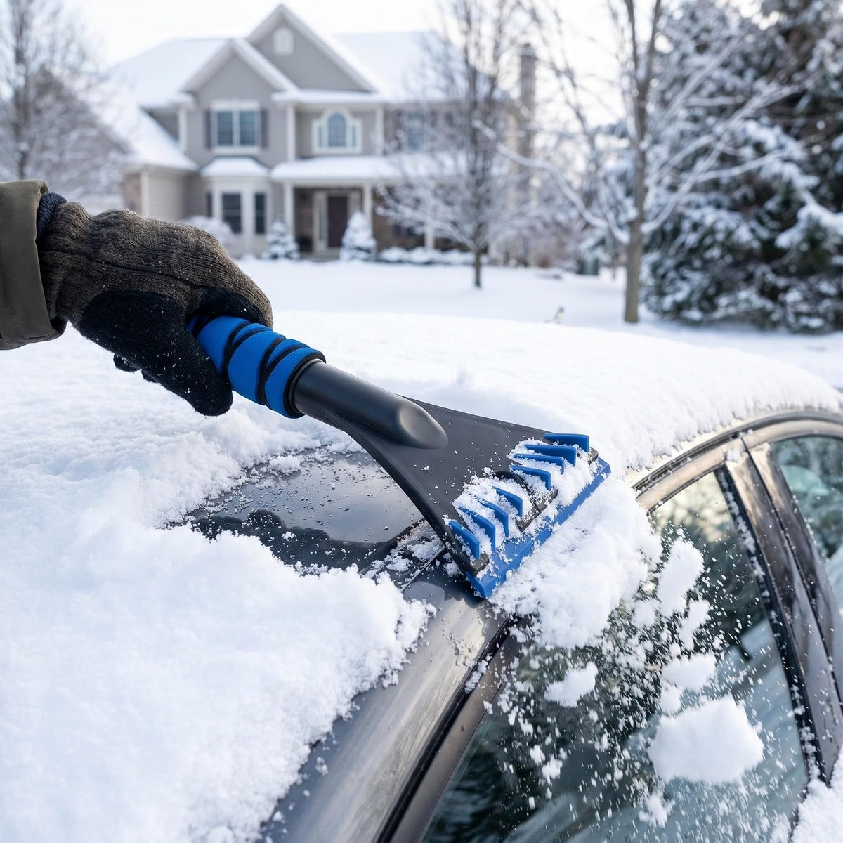 Car Windshield Ice Scraper Tool with Foam Handle and PP Body