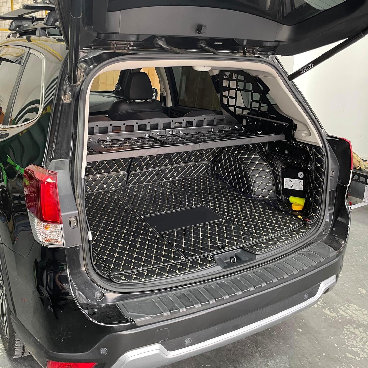 HIGH FLYING for Subaru Forester 2019-2024 Car Accessories Modular Storage Molle Panels System Trunk Shelf Luggage Storage Carrier Trunk Organizer Aluminum Alloy (Side Panels+Shelf)