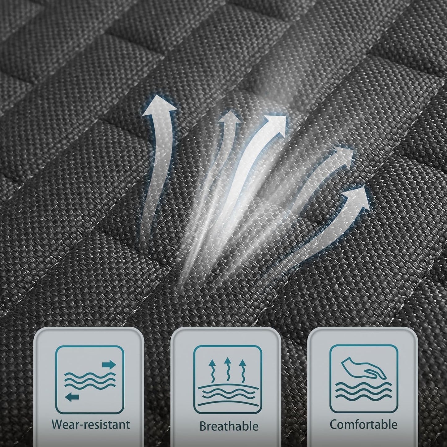 Black Back Seat Cover, Rear Car Seat Cover for Cars Truck SUV,Seat Covers with Storage Pocket,Bottom Auto Seat Cushion Pad Mat for Most Vehicles-Black,1 Pcs