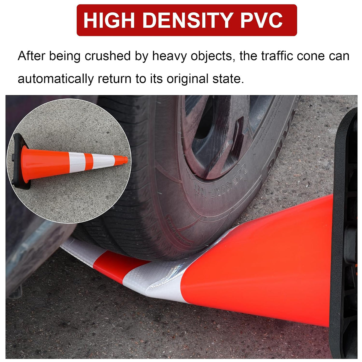 OrangeStar 28 Inch Orange Traffic Cones 8-Pack, Heavy Duty PVC Safety Cones