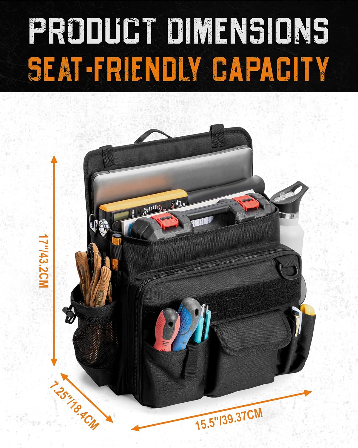 PGmoon Car Front Seat Organizer with Expandable Accordion Compartments