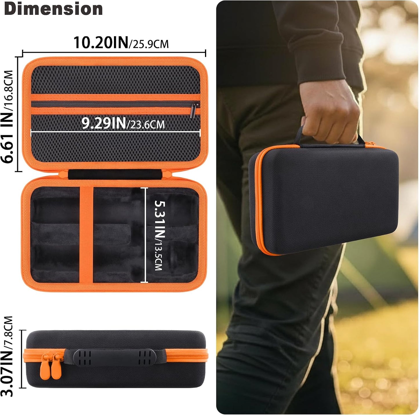 Wireless Microphone Case Compatible with JBL Wireless Two Microphone System, Dual Mic Storage Travel Bag for Handheld Microphones, Receiver, Adapter, AA Batteries, Shockproof EVA Carrying Case