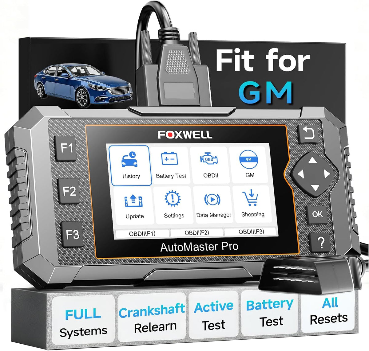 FOXWELL NT510 Pro fit for GM, 2-in-1 OBD2 Scanner & 12V Battery Tester