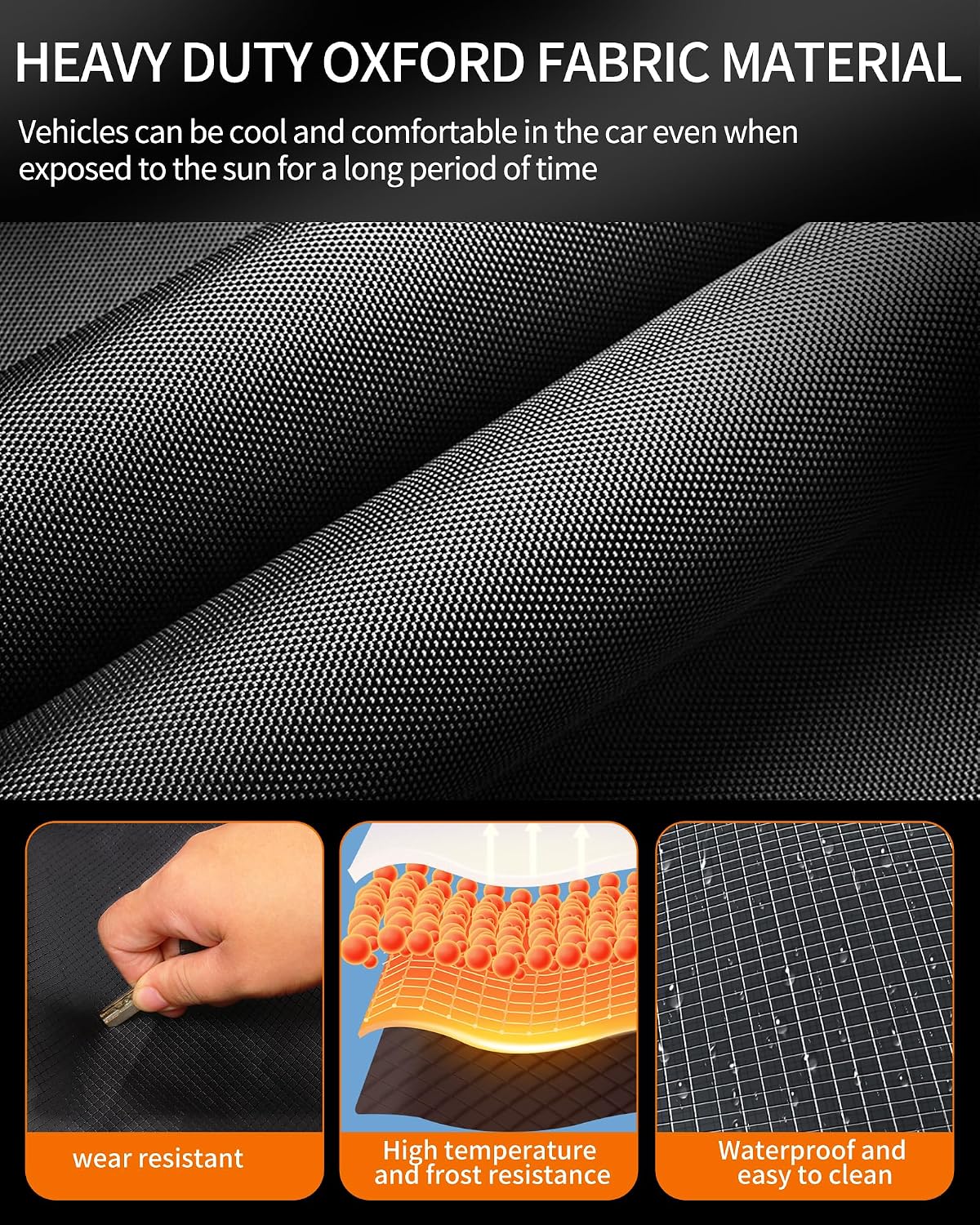 Windshield Snow Cover for Car, Waterproof Ice Shield with Elastic Straps, All Weather Frost Guard Fits Sedan SUV, Blocks Snow Rain Debris Leaves and Offers Sunshade Protection for Summer UV Heat