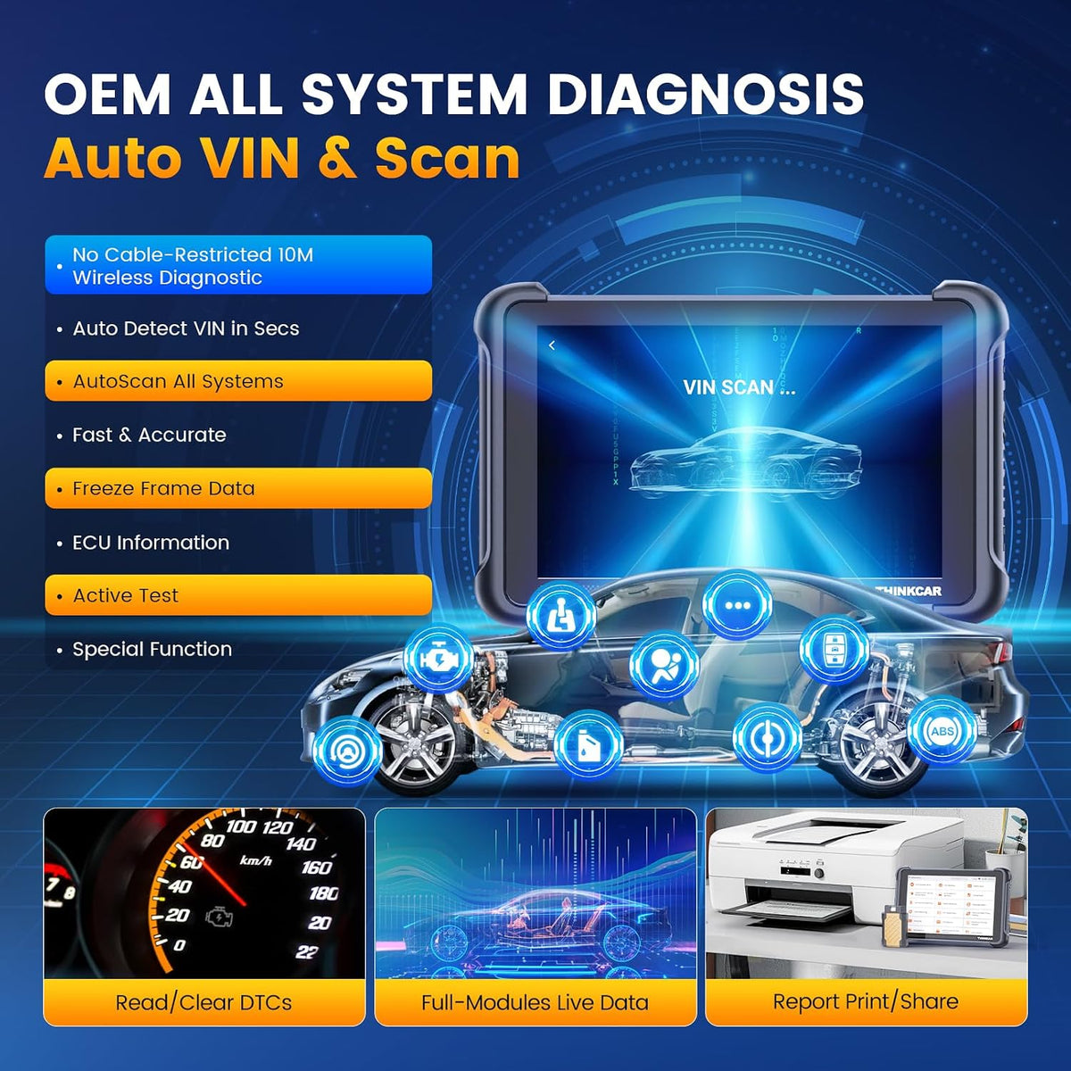 THINKCAR Bidirectional Scan Tool THINKSCAN 689BT OBD2 Scanner for Car