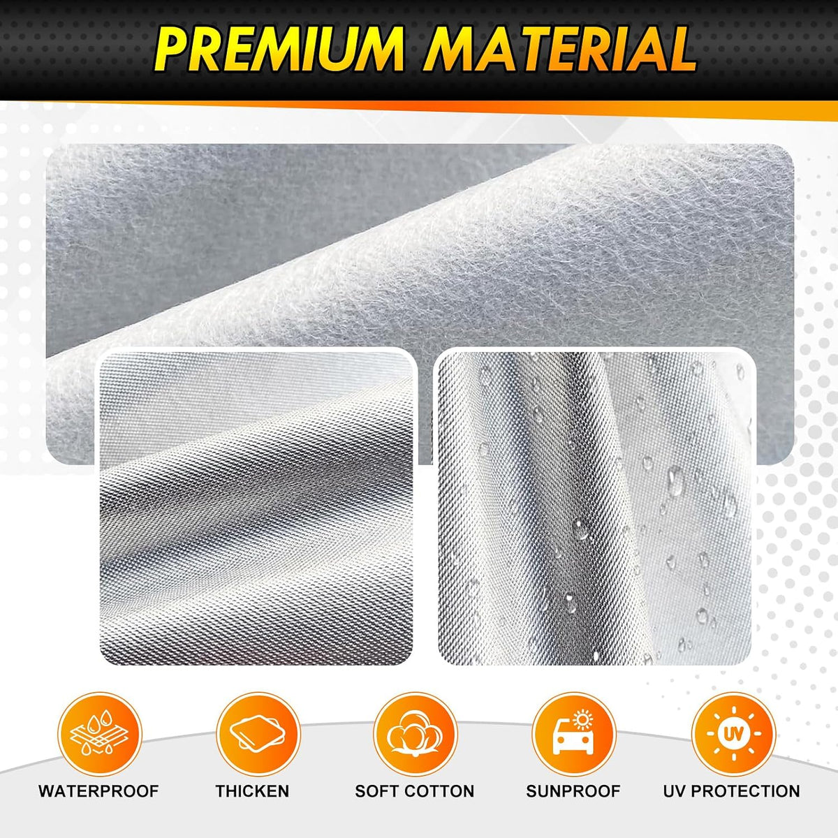 Car Cover Custom Fit for VW Beetle Bug 2-Door 1960-1980, 6 Layer Heavy Duty Waterproof All Weather Car Tarp Outdoor Protection with Cotton Lining