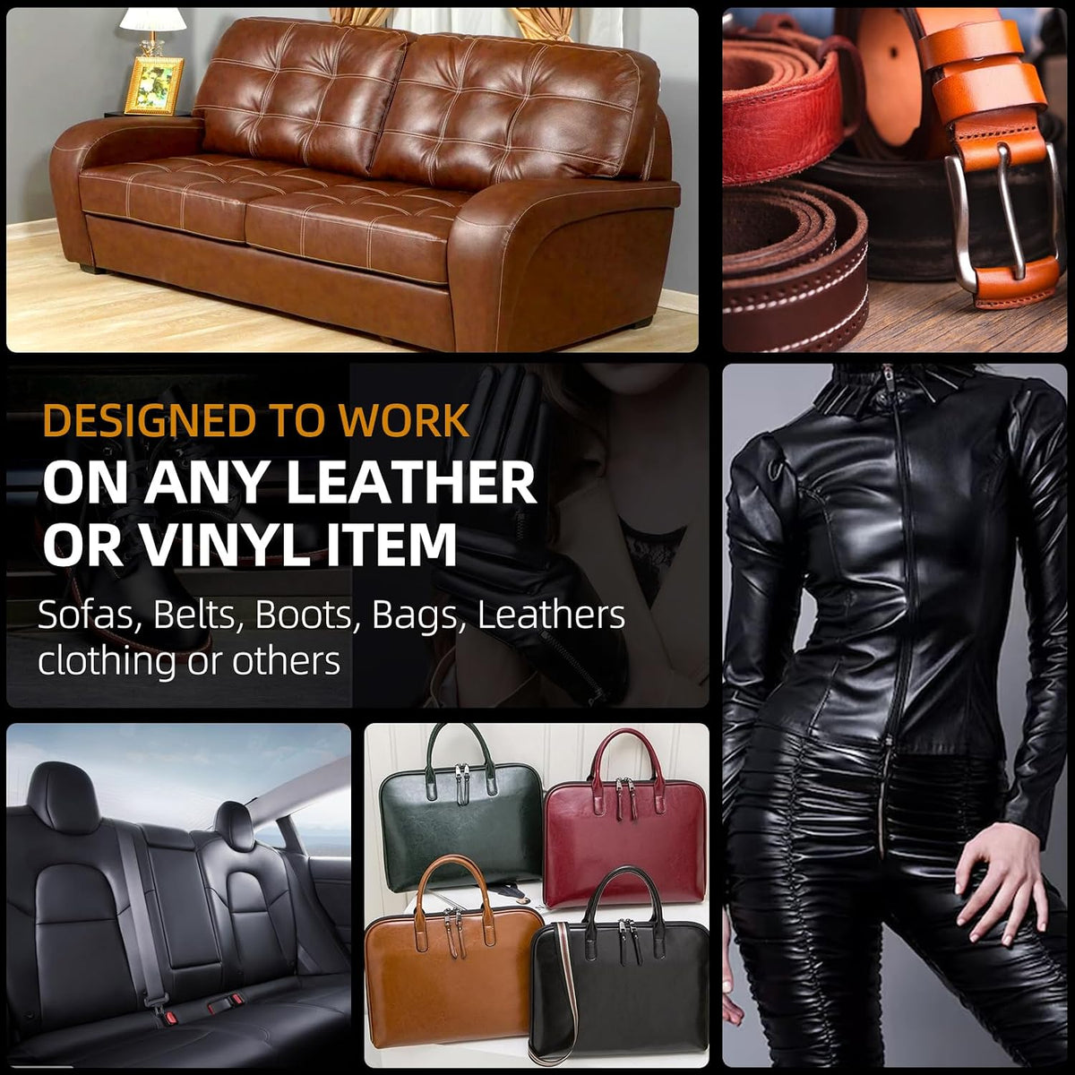 Leather Recoloring Balm, Leather Color Restorer, Leather Restorer for Couches, Leather Scratch Remover, Leather Scratch Repair, Leather Repair Kit for Furniture, Leather Dye (Medium Brown)