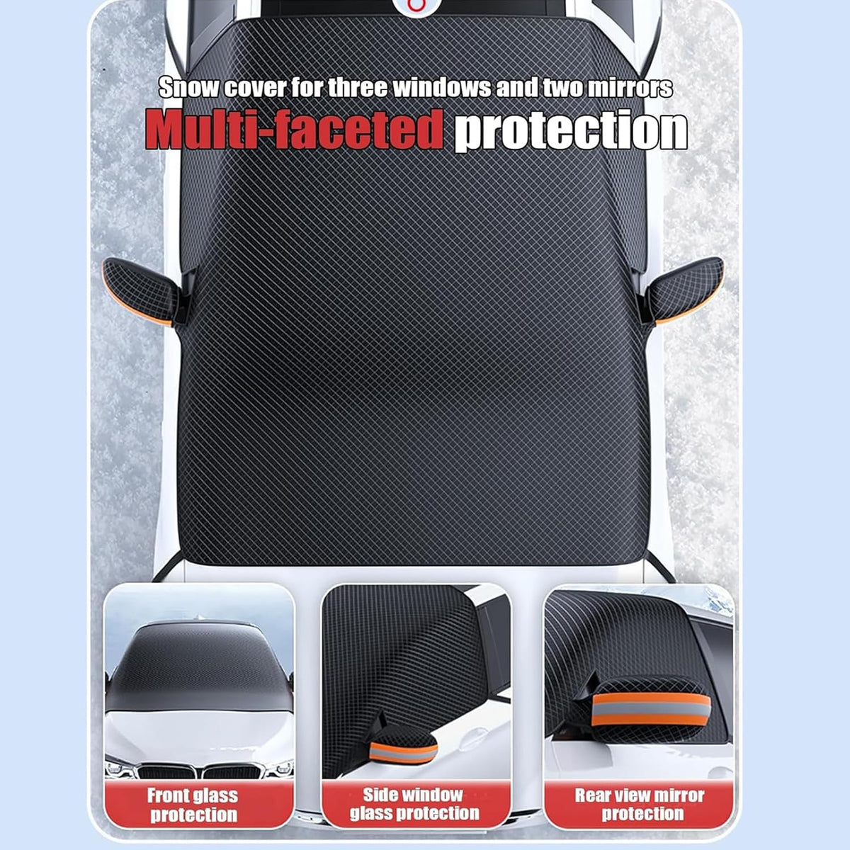 Car Windshield Cover for Honda Pilot 2002-2026 YF/YH, Magnetic Windshield Snow Covers Against Frost Ice and Snow Windshield Frost Cover with Side Window and Rearview Mirror Protector