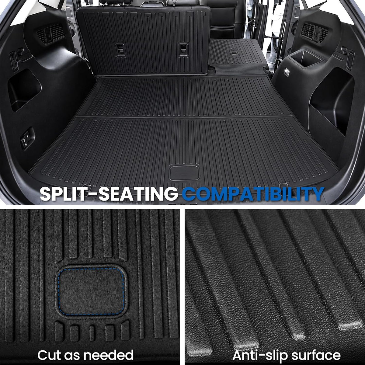 Floor Mats for Ford Edge 2015-2025, with Cargo Mat Backrest Mats