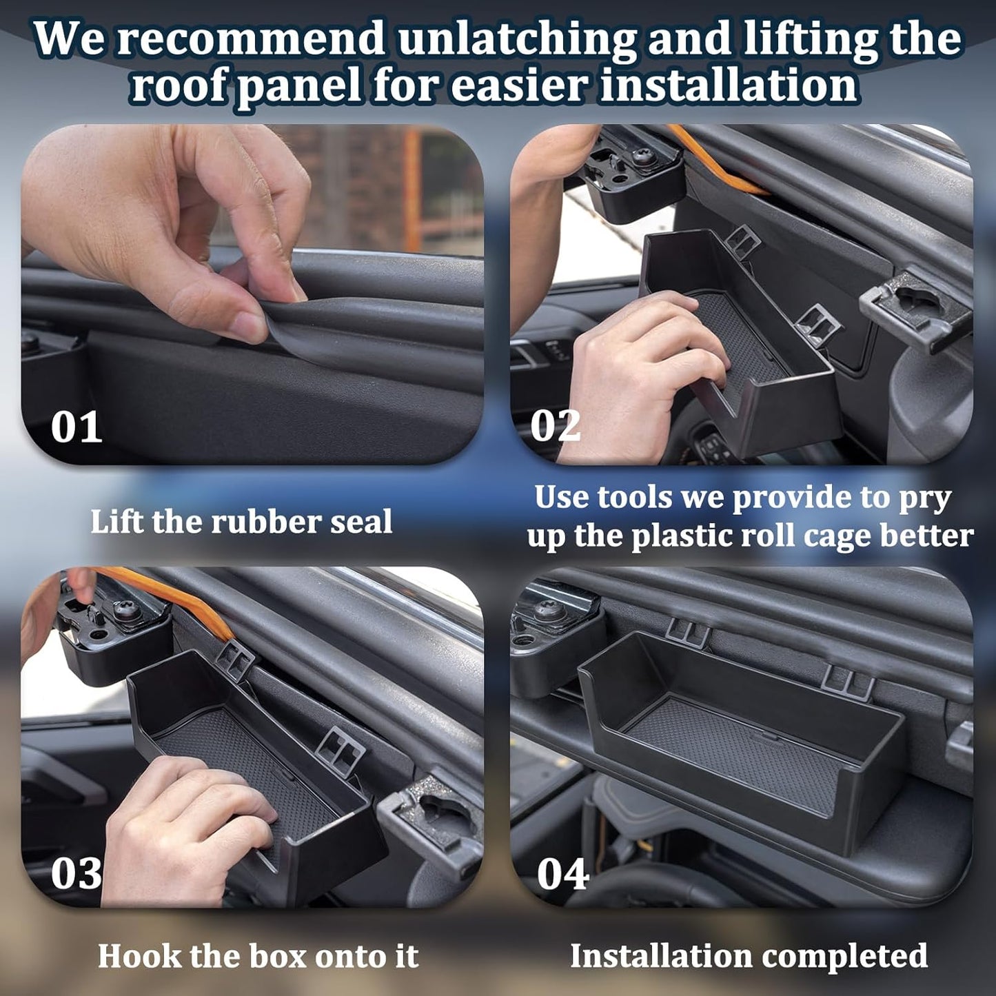 TOPINSTALL Sun Visor Sunglass Holder Compatible with 2021-2026 Ford Bronco 2/4 Door, Glasses Box Card Storage Organizer Interior Accessories 1 Pack Black(Not for Sport Model)