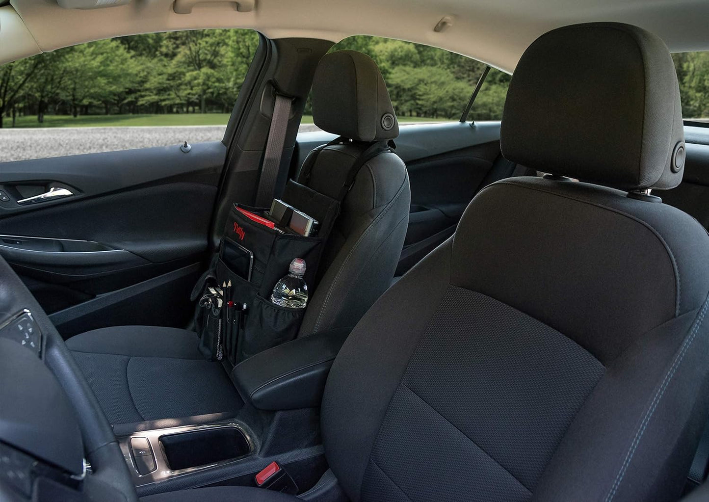 Tidify Car Front Seat Organizer [2025 UPDATED] with Dedicated Tablet and Laptop Storage Stabilizing Side Straps Soft Adjustable Shoulder Strap and Hardened Buckles Your Office Away from Office.