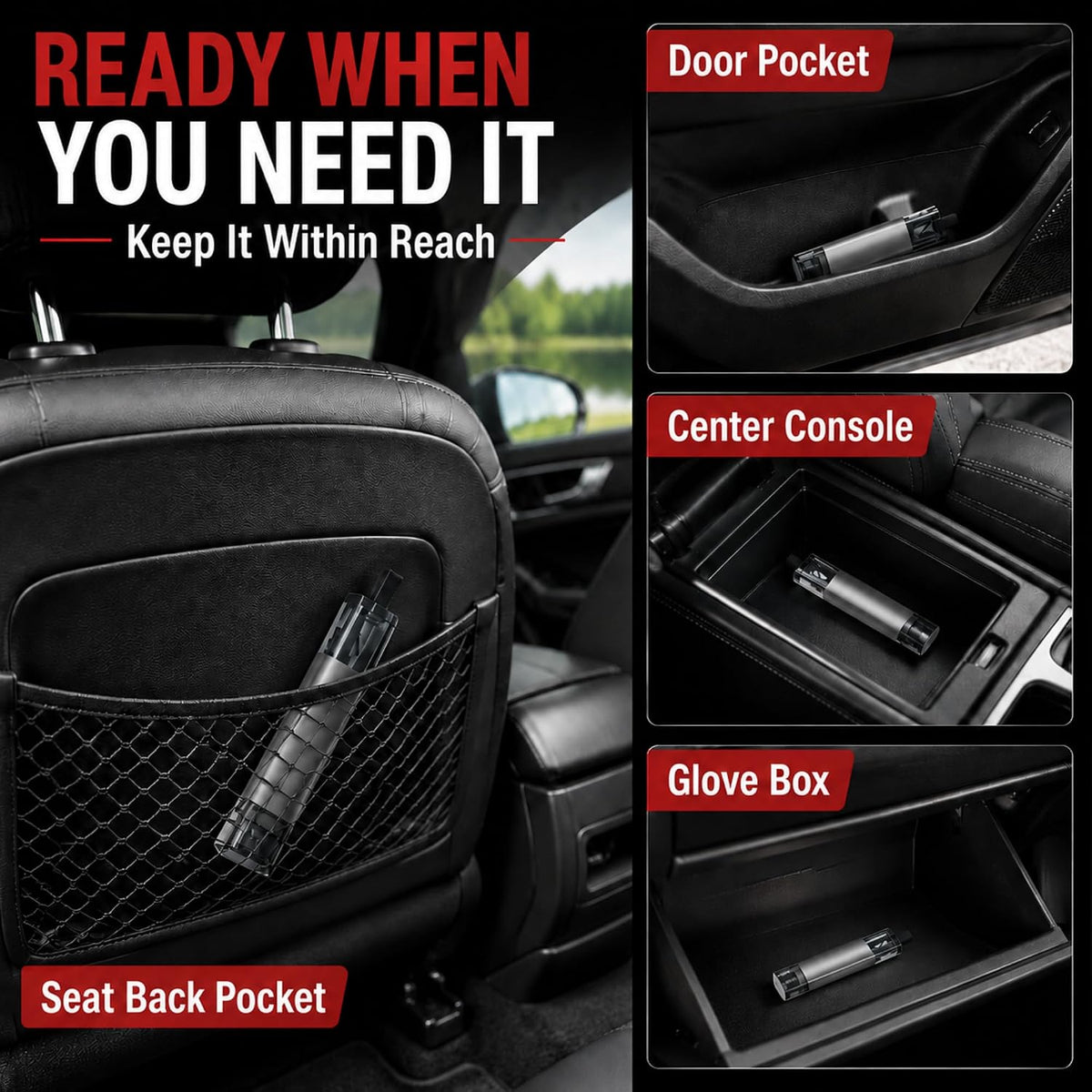 Window Breaker Seatbelt Cutter, Spring-Loaded Car Escape Tool, 4 Pack