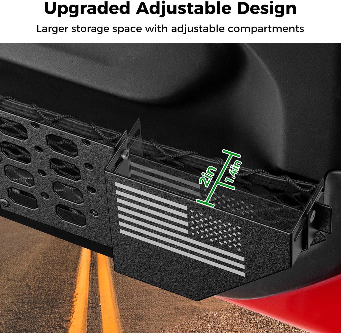 DIAMOOKY Metal Front Door Pocket Storage Box for Jeep Wrangler JL JLU 4XE 2018-2026 & Gladiator JT 2020-2025 2026 Accessories Adjustable Door Storage Organizer Molle Panels (Not for Power Seats), 2PCS